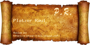 Platzer Raul névjegykártya